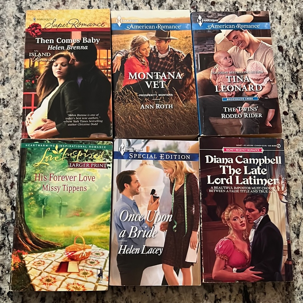 Lot of 6 Romance Books Novels